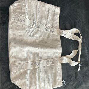 PINK Victoria's Secret White Perforated Tote